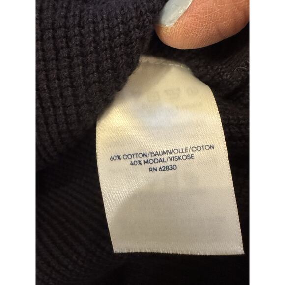 Women’s Cotton Zip-front Cardigan Sweater- Land's End -navy Sz Small - Picture 5 of 8